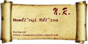 Neményi Rózsa névjegykártya